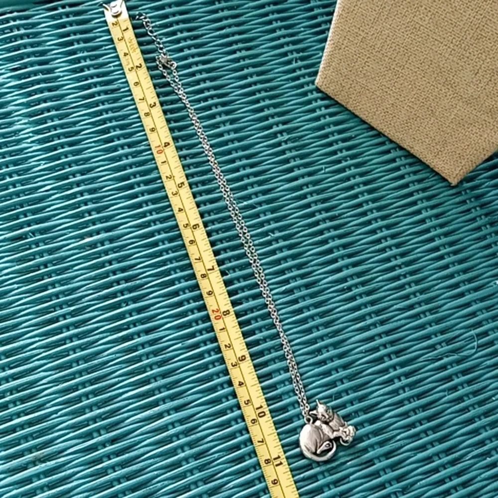 Silver Cat Pendant Necklace